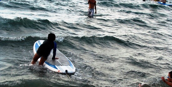 Surfing at San Juan La Union